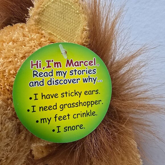 Mary Meyer Marcel Story Lion Plush 10" Snores Crinkle Feet Zipper Sticky Ears - Picture 3 of 16